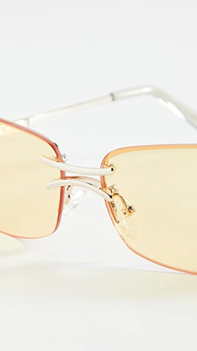 Shop Le Specs That's Hot Sunglasses In Gold Sunshine Tint