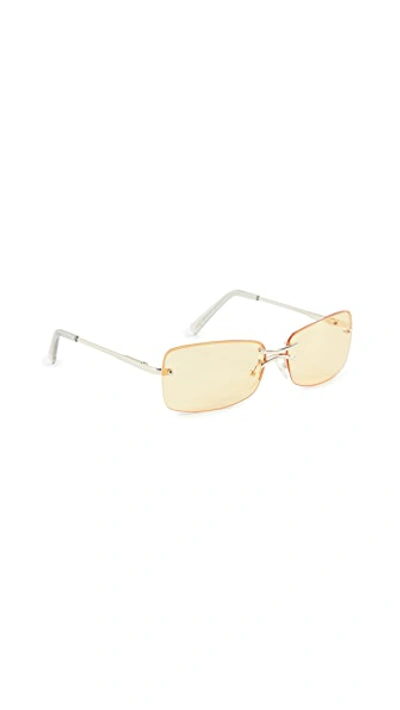 Shop Le Specs That's Hot Sunglasses In Gold Sunshine Tint
