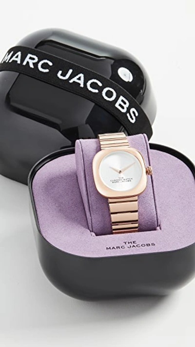 Shop The Marc Jacobs The Cushion Watch 36mm In Rose Gold