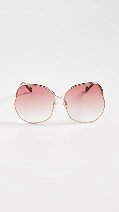 Shop Zimmermann Shibori Sunglasses In Rose Burgundy