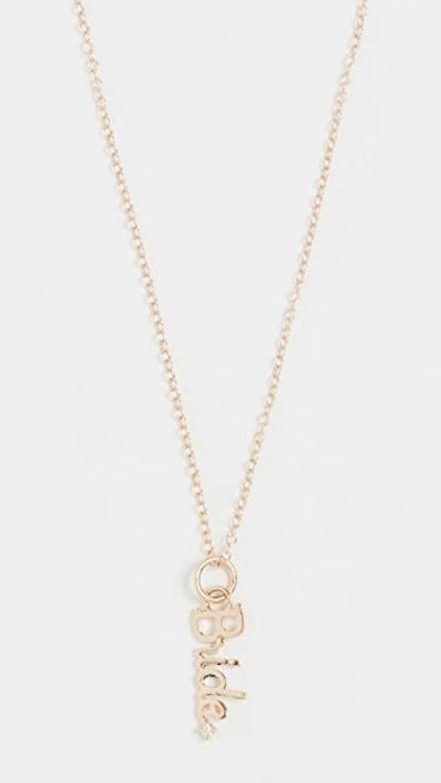 Shop Alison Lou 14k Bride Charm Necklace In Yellow Gold