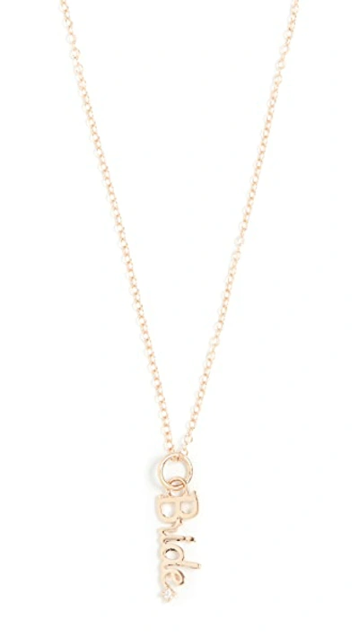 Shop Alison Lou 14k Bride Charm Necklace In Yellow Gold