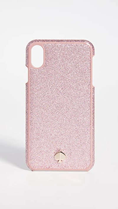 Shop Kate Spade Glitter Inlay Iphone Case In Rose Gold