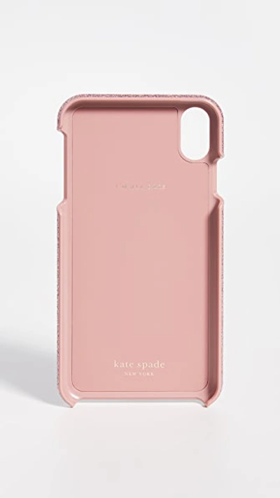 Shop Kate Spade Glitter Inlay Iphone Case In Rose Gold