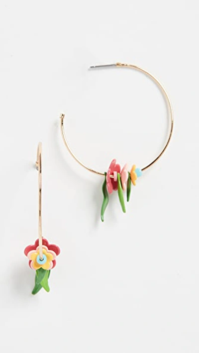 Shop Roxanne Assoulin Flower Power Hoop Earrings In Pink