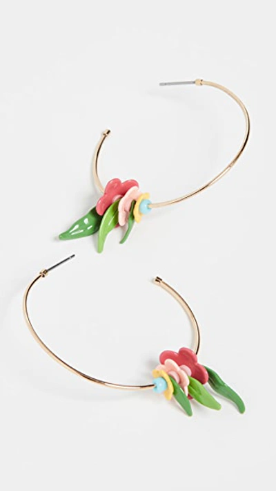 Shop Roxanne Assoulin Flower Power Hoop Earrings In Pink