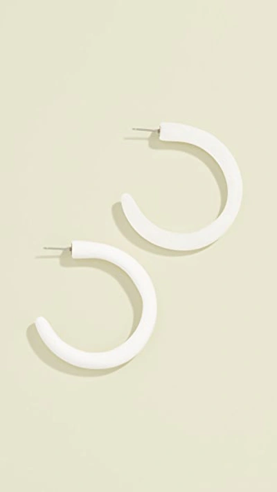 Shop Dinosaur Designs Medium Loop Earrings In Snow Swirl