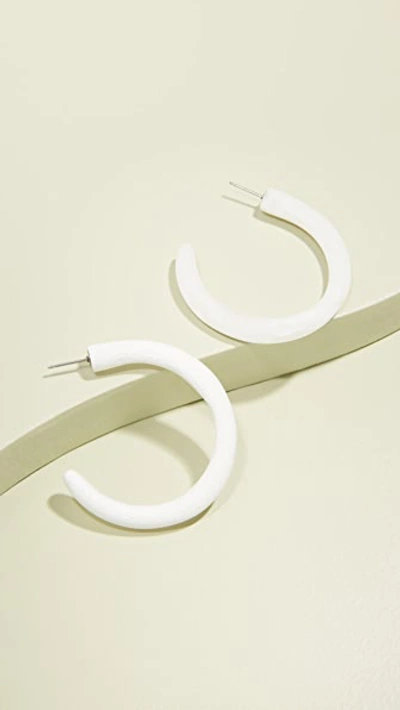 Shop Dinosaur Designs Medium Loop Earrings In Snow Swirl
