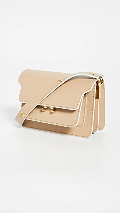 Shop Marni Trunk Shoulder Bag In Soft Beige/dune