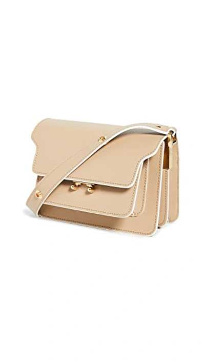 Shop Marni Trunk Shoulder Bag In Soft Beige/dune