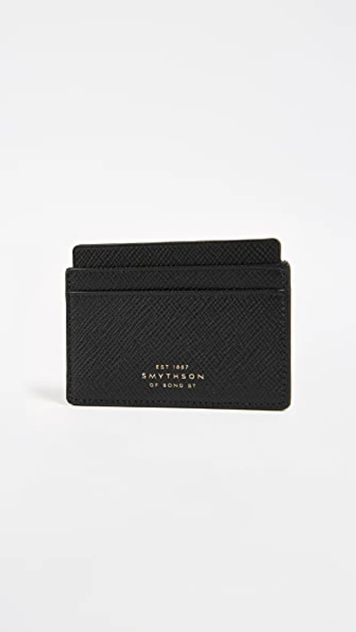 Shop Smythson Panama Flat Card Holder In Black