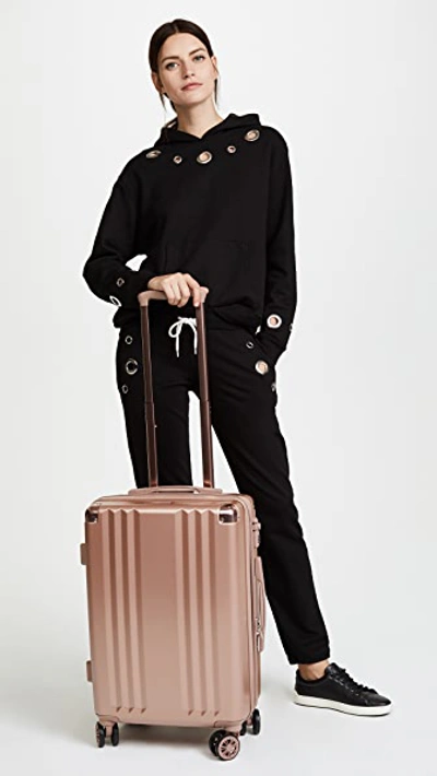 Shop Calpak Ambeur Carry On Suitcase In Rose Gold