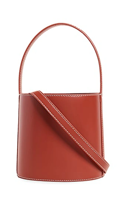 Shop Staud Bisset Bag In Cognac