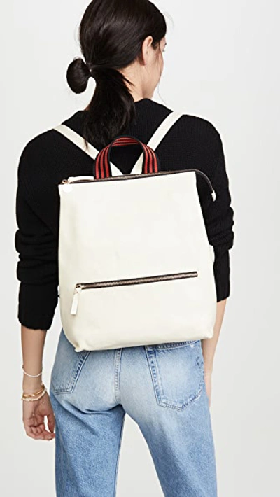 Clare V Remi Backpack In White Rustic