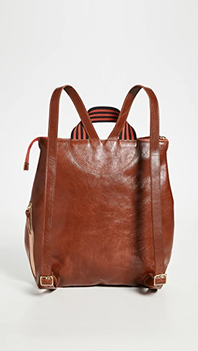 clare v White leather Remi backpack Milaura