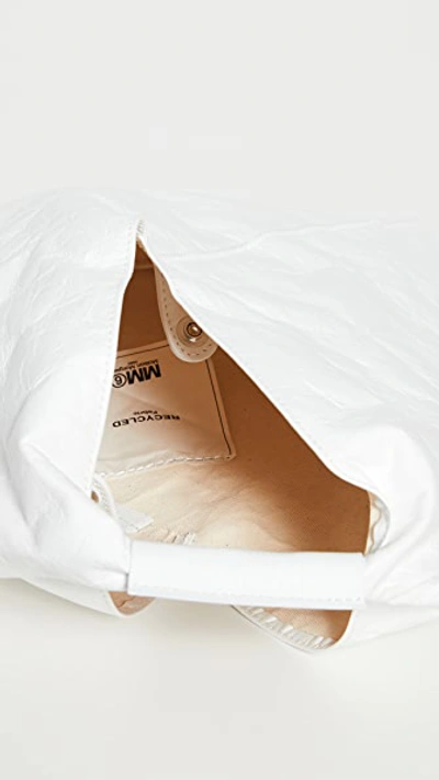 Shop Mm6 Maison Margiela Triangle Tote Bag In White
