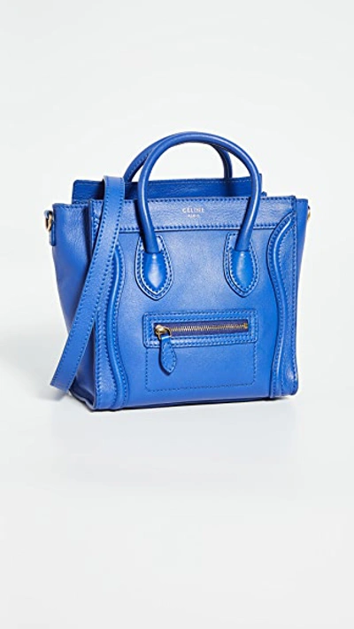 Pre-owned Celine Blue Smooth Luggage Nano