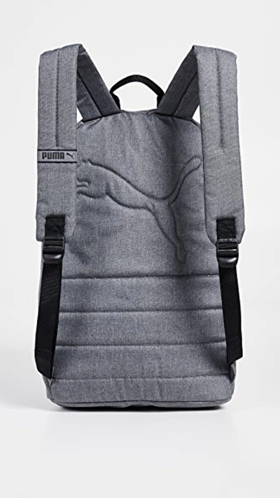 Shop Puma Essential Backpack In Heather Grey/black