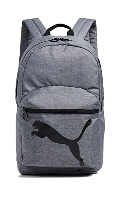 Shop Puma Essential Backpack In Heather Grey/black