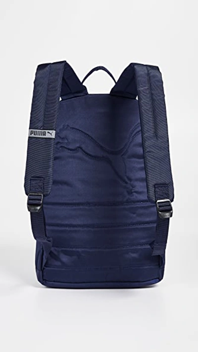 Shop Puma Essential Backpack In Peacoat/white