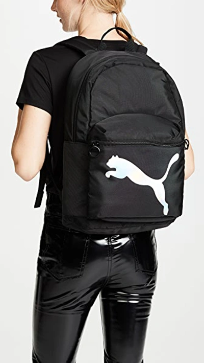 Shop Puma Essential Backpack In Black/white