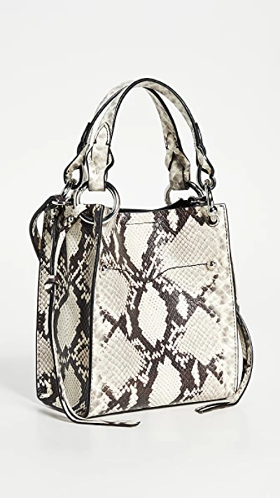 Shop Rebecca Minkoff Python Kate Mini Tote In Natural