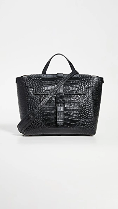 Shop Senreve The Maestra Bag In Noir Croc