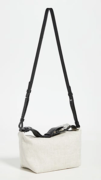 Shop Ganni Canvas Shoulder Bag In Nature