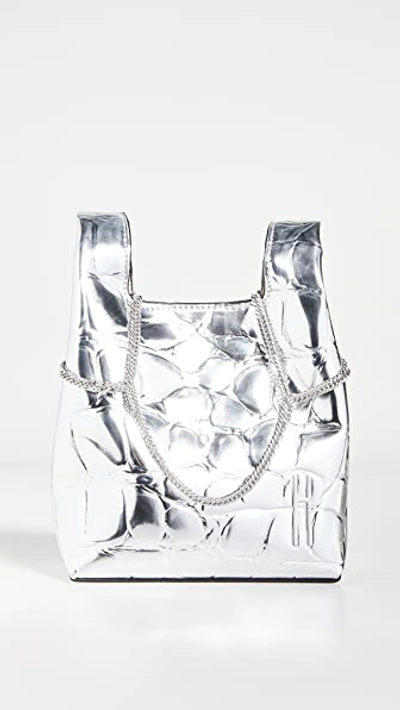 Shop Hayward Mini Chain Bag In Silver Mirror