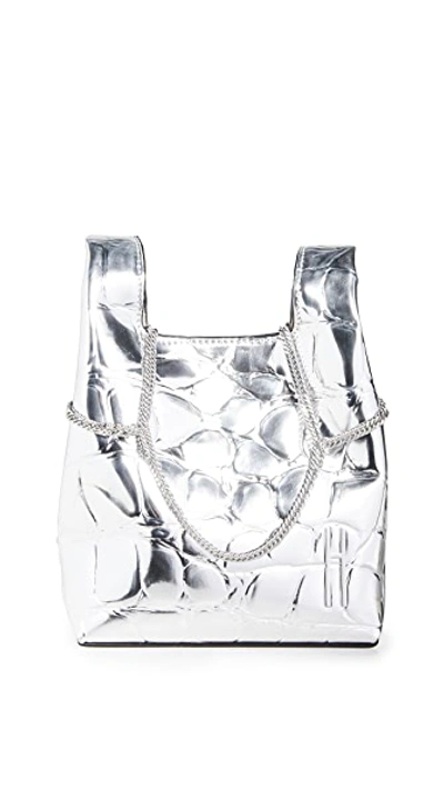 Shop Hayward Mini Chain Bag In Silver Mirror