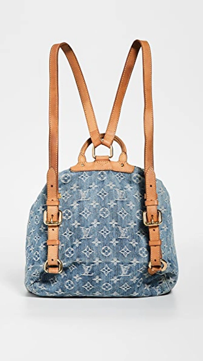 Pre-owned Louis Vuitton Blue Denim Medium Backpack