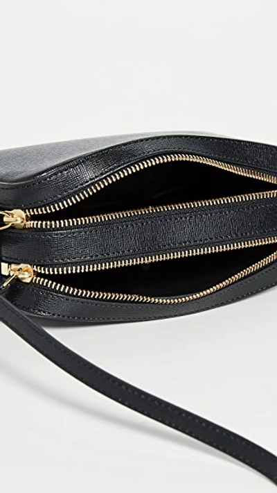 Shop Mansur Gavriel Double Zip Crossbody Bag In Black