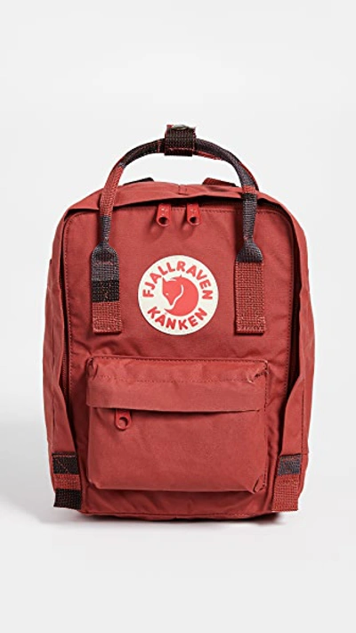 Kanken Mini Backpack In Deep Red/random Blocked