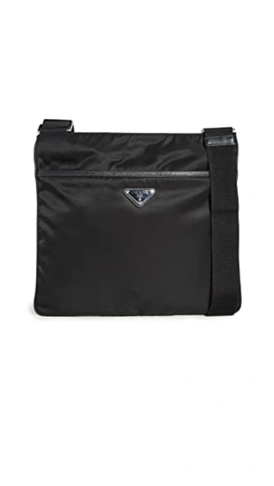 Pre-owned Prada Black Nylon Messenger Bag