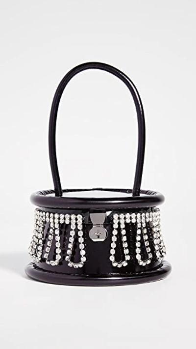 Shop Area Top Handle Crystal Fringe Bag In Black