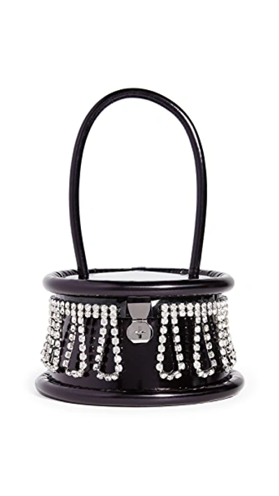 Shop Area Top Handle Crystal Fringe Bag In Black