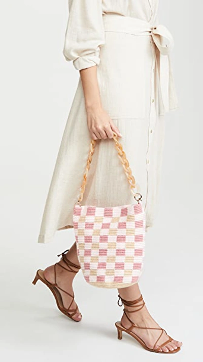 Shop Soraya Hennessy Checkerboard Midi Bucket Bag In Multi
