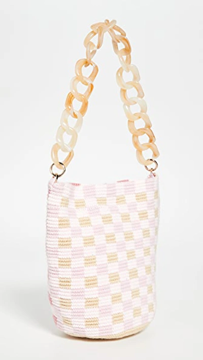 Shop Soraya Hennessy Checkerboard Midi Bucket Bag In Multi