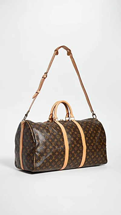 Pre-owned Louis Vuitton Keep All Bandouliere Bag In Brown