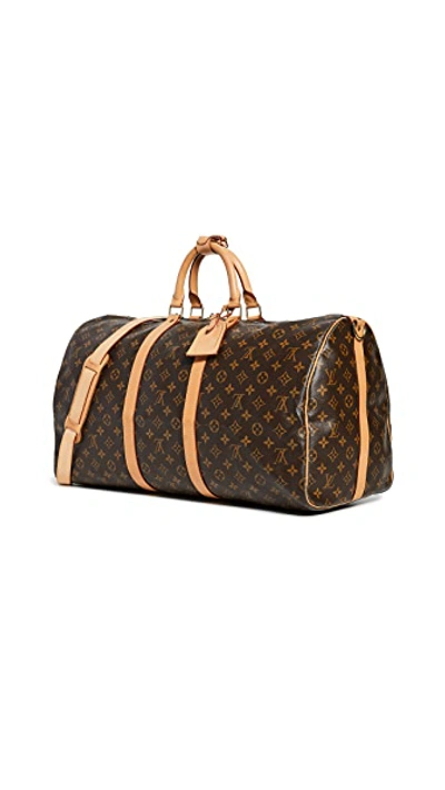 Pre-owned Louis Vuitton Keep All Bandouliere Bag In Brown