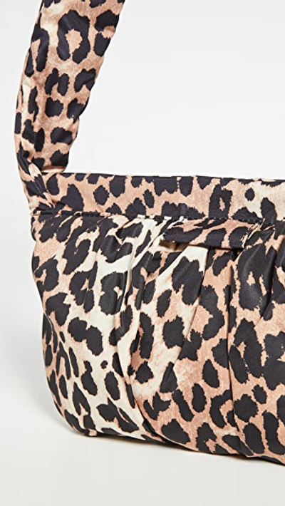 Shop Ganni Tie Shoulder Leopard Shoulder Bag