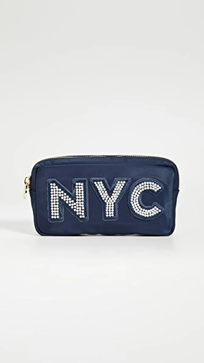 Shop Stoney Clover Lane Nyc Pearl Small Pouch In Sapphire