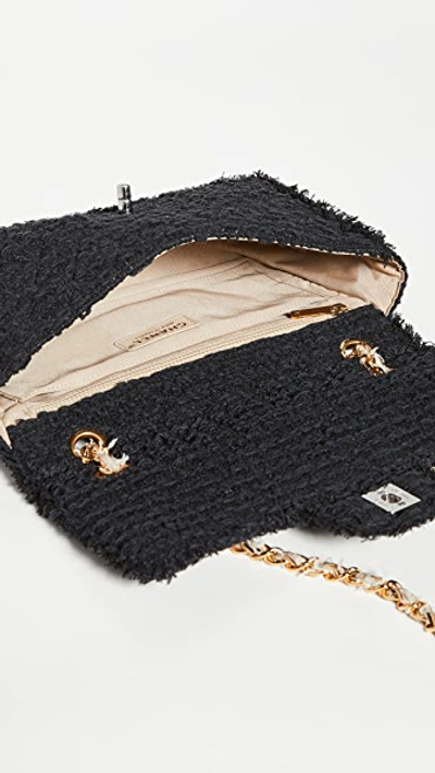 Pre-owned Chanel Black Tweed Half Flap Bag
