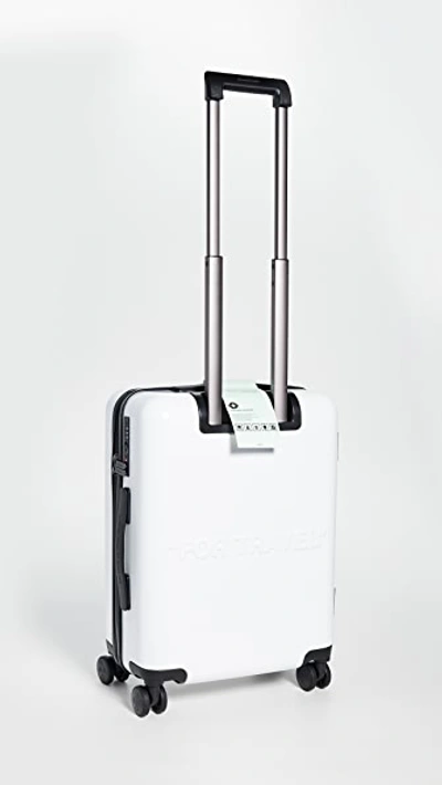 Shop Off-white Arrow Trolley Suitcase In White