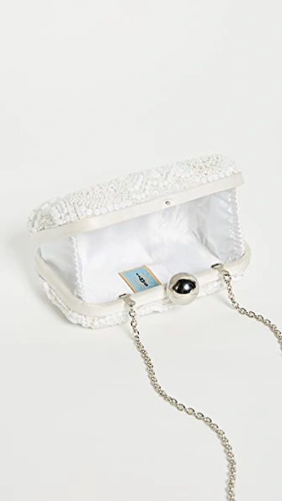 Shop Santi Box Clutch With Embroidered Beading In White