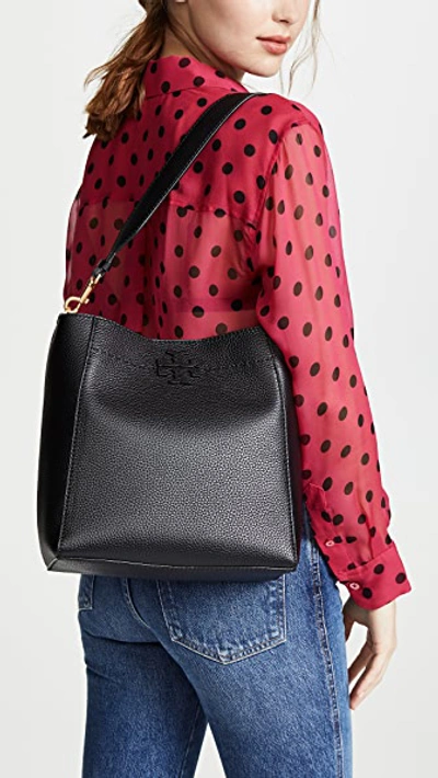 Shop Tory Burch Mcgraw Hobo Bag In Black