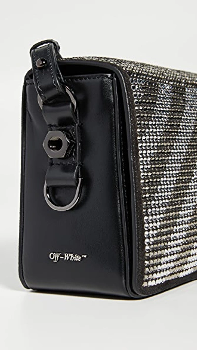 Shop Off-white Diagonal Crystal Flap Bag In Black Dark Crystal