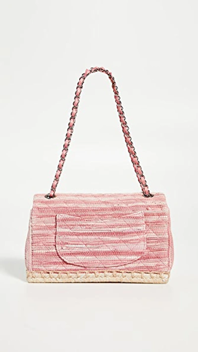 Pre-owned Chanel Pink Tweed Espadrilles Bag