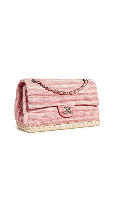 Pre-owned Chanel Pink Tweed Espadrilles Bag