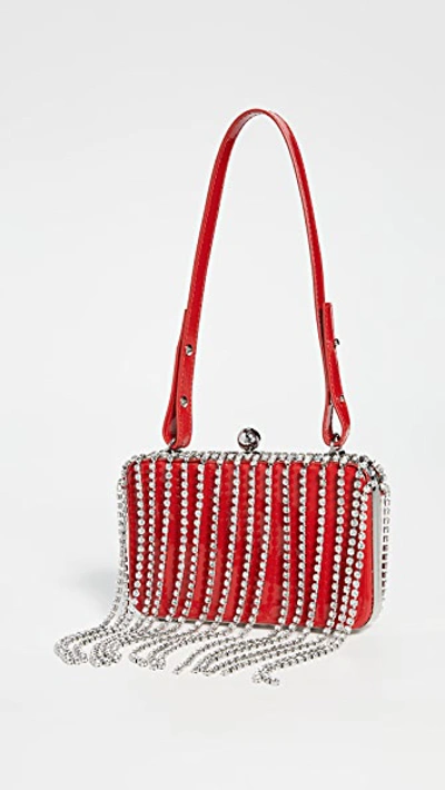 Shop Area Crystal Fringe Phone Clutch In Red